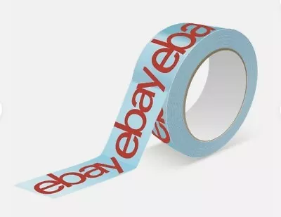 EBay Branded Packaging Strong Parcel Packing Tape 66m Long 48mm Wide Blue/Red • £4.50
