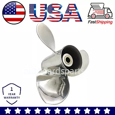 Stainless Steel Outboard Propeller 9.25x12 For Mercury Tohatsu Nissan 9.9-20HP • $131.55