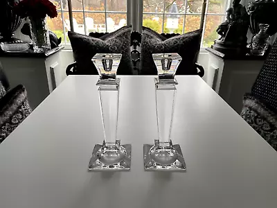 2  Restoration Hardware Rh 10  Crystal Taper Candle Candlestick Candle Holders • $48.90