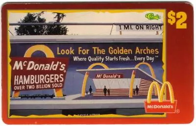 $2. McDonald's 1996: 'Look For The Golden Arches' (Card 1 Of 50) TEST Phone Card • $17.48