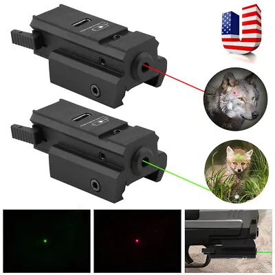 Rechargeable Pistol Red/Green Dot Gun Laser Sight 20mm Picatinny Rail Handgun US • $13.16