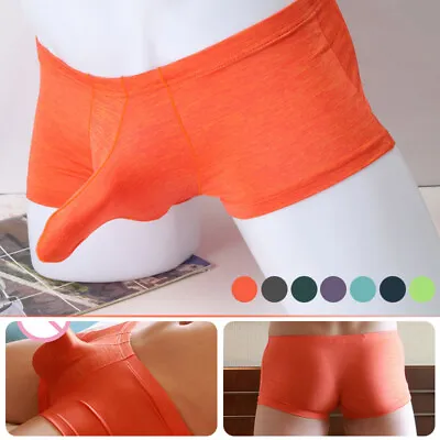 Mens Sexy Elephant Nose Pouch Boxer Briefs Soft Modal Underwear Trunks Shorts • $8.26