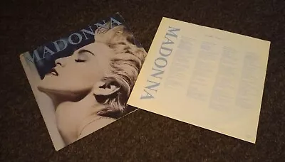 £9 • Buy Madonna - True Blue Vinyl  LP Record With Lyrics Inner 1986