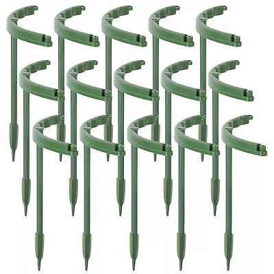 $12.99 • Buy 15x Garden Plant Support Stakes Plastic Half Round Flower Cage Ring Holder Tool