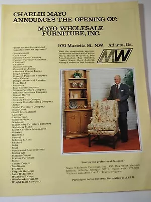 Charles Mayo Wholesale Furniture Announces Opening Vintage Print Advertisement • $7.98