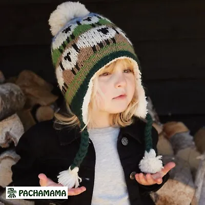 Pachamama - Wool Kids Snowy Sheep Chullo Hat • £14.95