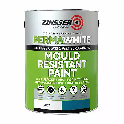 Zinsser Perma-White Interior - All Sizes - Mould Resistant Paint - Free P&P  • £17.99