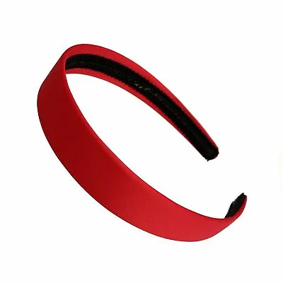 2.5cm (1 ) Red Matte Fabric Plastic Alice Band Hair Band Headband No Teeth • £3.13