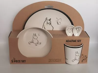 Moomin - Kids 5 Piece Mealtime Set - Bowl Plate 2 Spoons & Cup  • £23