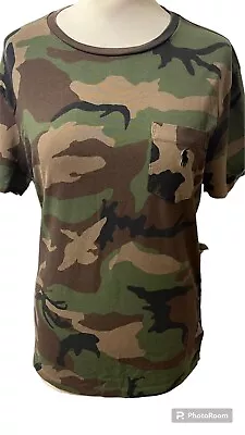 Men’s Ralph Lauren Camo T Shirt Size Medium Chest Pocket Holidays Summer #A1 • £15.49