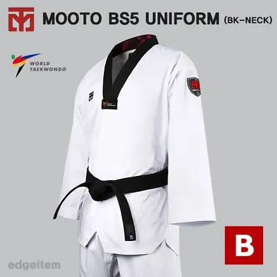 MOOTO BS5 Uniform With Black V-Neck Basic Season-5 Standard WT Dobok • $79.80