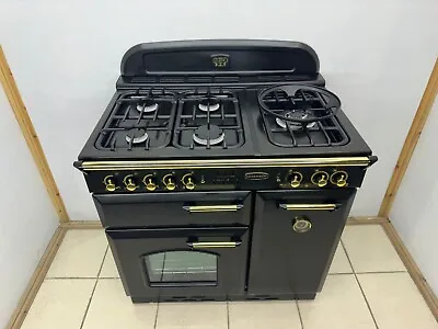 RANGEMASTER CLASSIC 90 DUAL FUEL IN BLACK AND BRASS. Ref-R34 • £1399