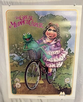 Vintage The Great Muppet Caper Movie Poster McDonald’s 1981 Kermit Miss Piggy • $49.50