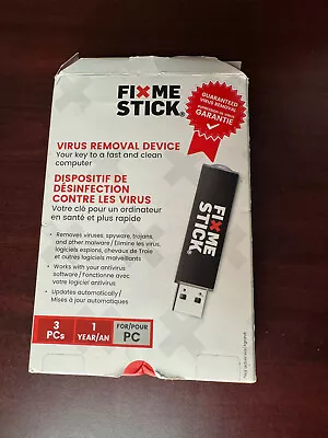 FixMeStick Virus Removal Device - Software For Windows - 3 PCs - Open Box • $18.29