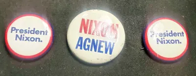 Lot Of 3 Republican Richard Nixon Agnew Campaign Button Pin Back Different Sizes • $14.95