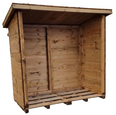 Wooden Log Store 4ft Firewood Storage W 1200mm X H 1200mm X D640mm • £175
