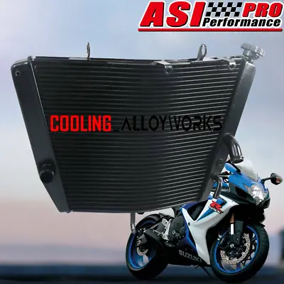 1 Row Aluminum Racing Radiator For 2006-2009 2007 2008 06 Suzuki GSXR600 GSXR750 • $99