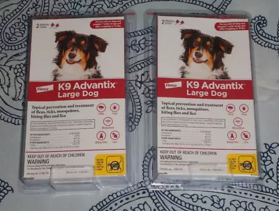 K9 Advantix Large Dog 2 Monthly Doses For Dogs 21-55 Lbs. ~ LOT OF 2 • $48