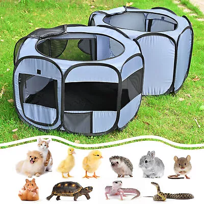 EighteenTek Pet Playpen 2 Rooms Dog Cage Fence Play Tent Dog Cat Rabbit • $119.99