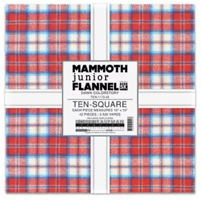 10  Squares Mammoth Junior Flannel Dawn Colorstory Plaid Fabric Precuts M541.24 • $37.97