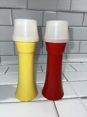  Vintage Tupperware Ketchup And Mustard Pump Dispensers --superb Condition-- • $14.99