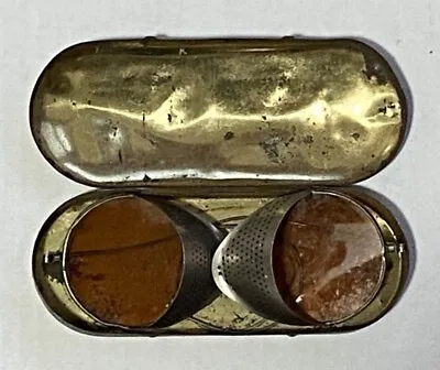Antique Amber Willson Side Shield Goggles Glasses With Case - Early 1900's • $50