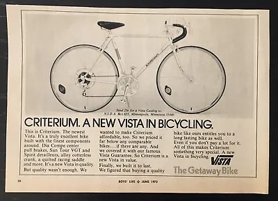 1975 Vista Criterium Bicycle Vintage Print Ad The Getaway Bike • $8.99