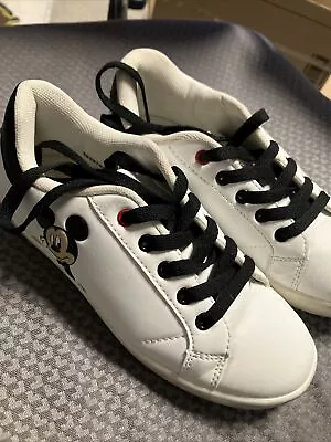 DISNEY For TU - BN - MICKEY MOUSE STURDY FAUX LEATHER TRAINERS - SIZE 2 • £6.99