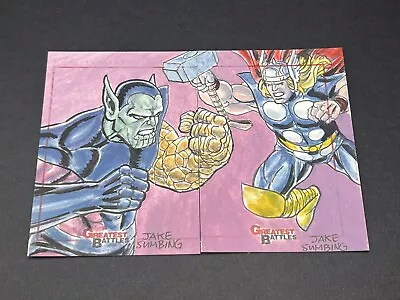 Marvel Greatest Battles Sketch Card Puzzle By Jake Sumbing Thor Super-skrull • $74.95