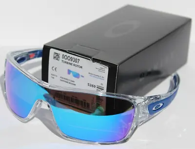 OAKLEY Turbine Rotor Sunglasses Polished Clear/Sapphire Iridium OO9307-10 NEW • $129.95