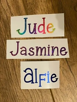 £2.20 • Buy Vinyl Names Stickers Labels Shiny Sparkly Glitter Rainbow Metallic Personalise