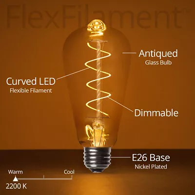 LED Filament Edison Light Bulbs Vintage Retro Dimmable Globe Patio Yard Lighting • $15.49