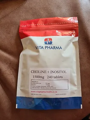 £10 • Buy CHOLINE And INOSITOL 1500mg (240 Tabs) CARBOHYDRATE METABOLISM BRAIN Health Care