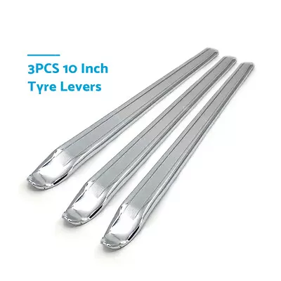 3Pcs 10'' Tyre Lever Bar Removal Tire Irons Chrome Car Bike Motorcycle Motorbike • $21.41