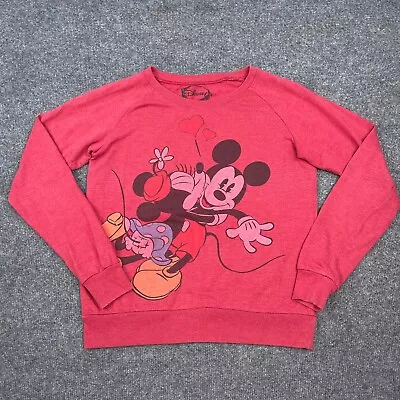 Disney Mickey & Minnie Mouse Sweater Womens Size M Medium Crew Neck Pullover • $13.59