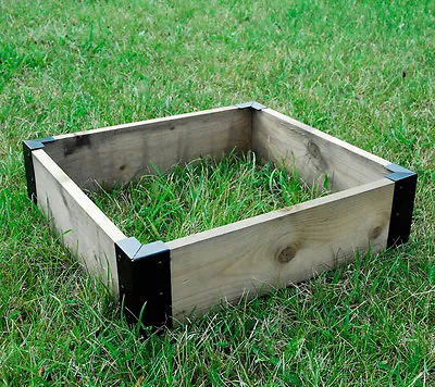 Small Corner Brackets Raised Bed Bedding Vegetable Planter Box Garden X 4 -Black • £9.80
