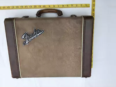 RARE Vintage FENDER Tweed BRIEFCASE W/ 1967-71 Emblem Salesman Display Case USED • $259