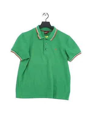 Merc London Men's Polo M Green 100% Cotton Basic • £18.40