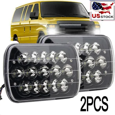 Pair 7x6  LED Headlights Sealed Hi-Lo Beam H6054 For Ford E-150 E-250 E-350 • $36.98