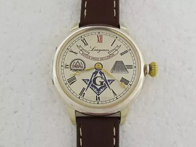 LONGINES MASONIC G NOVUS ORDO SECLORUM Antique Swiss Art Deco Silver Watch • $62