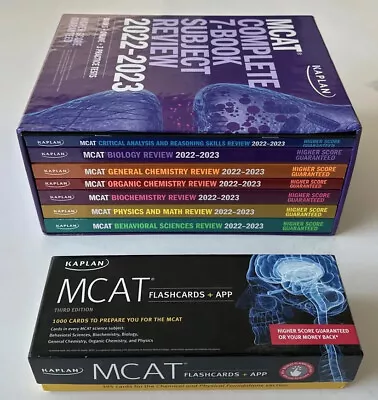 MCAT Complete 7-Book Subject Review 2022-2023+Quicksheets W/Flashcards By Kaplan • $150