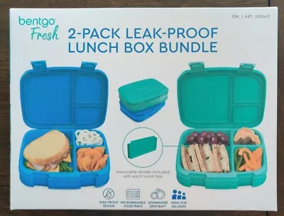 ⭐NEW⭐ Bentgo Fresh 2-Pack Leak-Proof Lunch Box Bundle All Ages Blue / Teal • $32.99