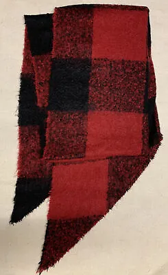 Hollister Large Shawl Scarf Black And Red Check Warm Winter • £15