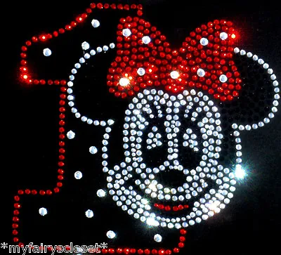 Minnie Mouse 1st Birthday Red/clear Iron On Disney Rhinestone Transfer For Shirt • $9.75