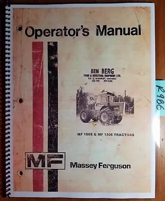 Massey Ferguson MF 1505 MF 1805 Tractor Owner Operator's Manual 1448 315 M5 2/77 • $15.99