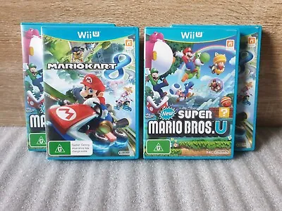 Nintendo Wii U 🏁 MARIO KART 8 & NEW SUPER MARIO BROS 🍄✅COMPLETE✅ 🆓📫 • $45