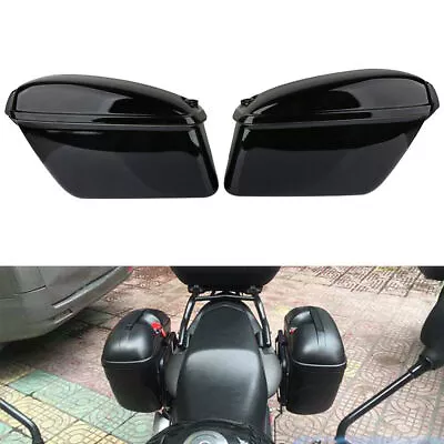 2pcs Universal 22L Rear Motorcycle Hard Trunk Saddlebags Saddle Bags Side Box AU • $92.05