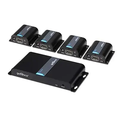 Gofanco 4-Port HDMI Extender Splitter Over CAT5e/6 – 130ft (40m) (HDMIExt4P) • $183.07