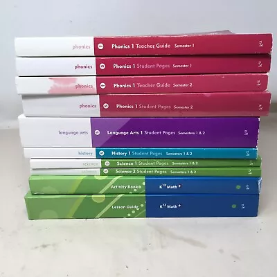 K 12 Home School Book Lot Semester 1 & 2 Math Phonics Science History LA READ • $84.38