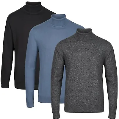 Roll Polo Neck Top New Famous Brand Mens Long Sleeve Cotton Knit Jumper Sweater • £11.99